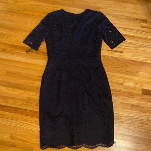 Navy lace 3/4 sleeve dress